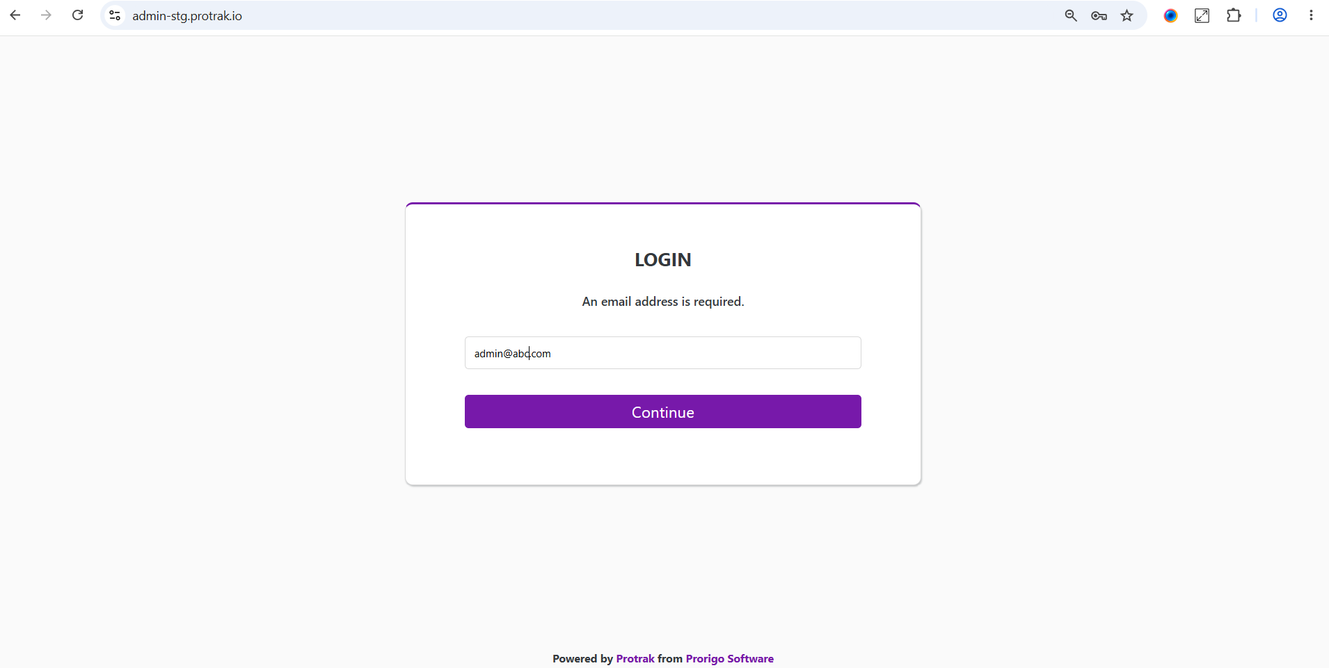 Admin sign-in screen