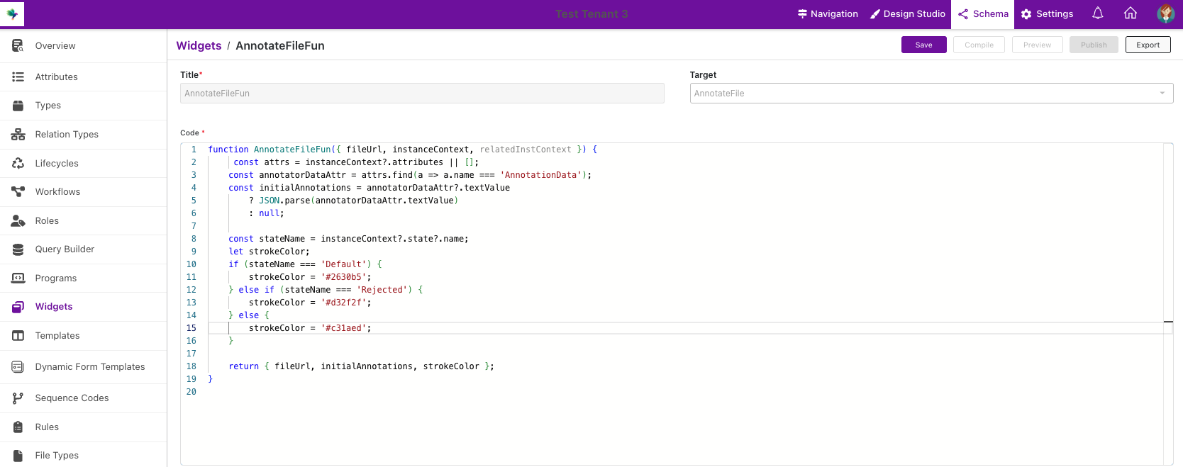 The annotator function widget