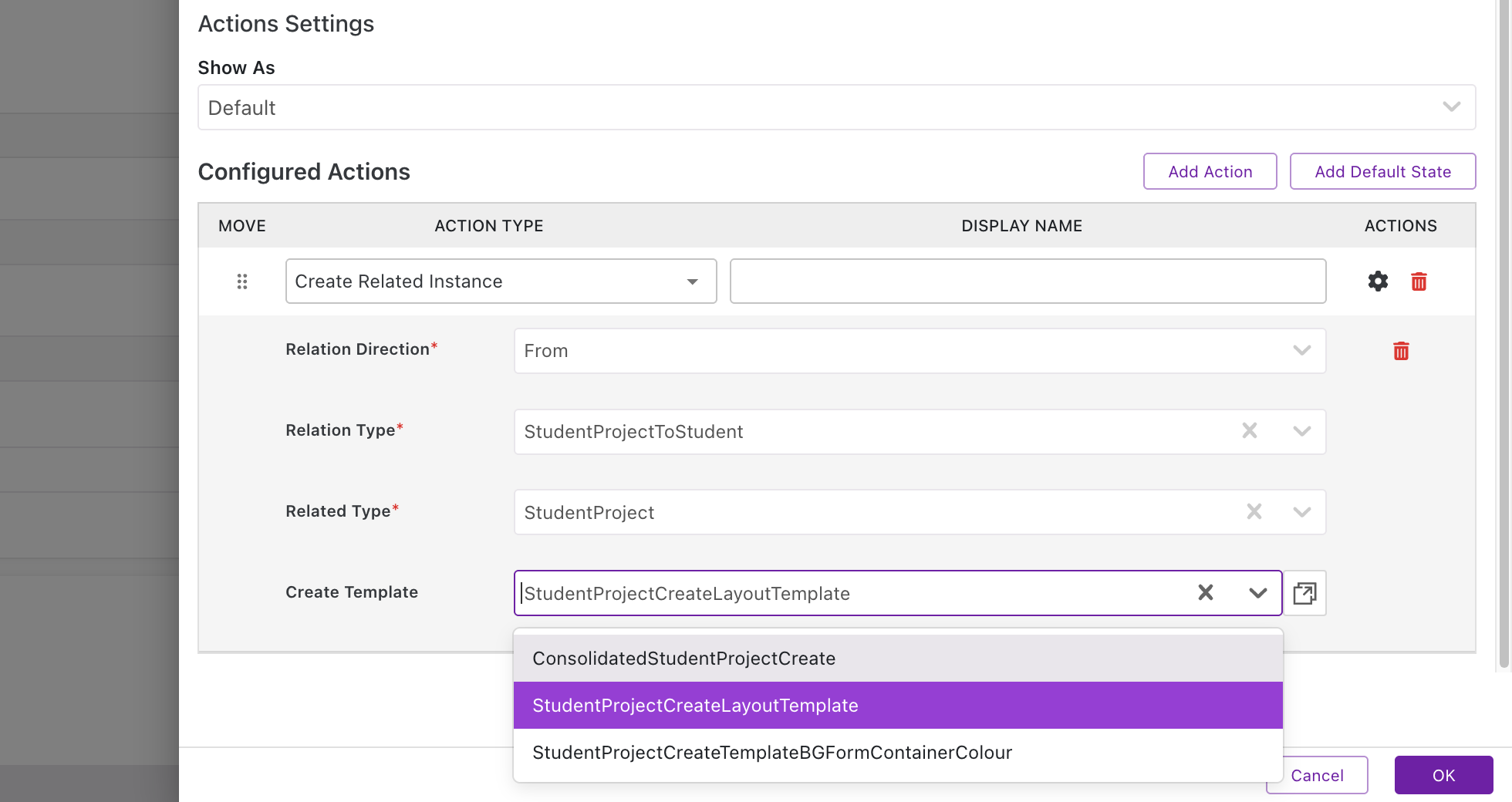 Link Options in Dashboard Widget