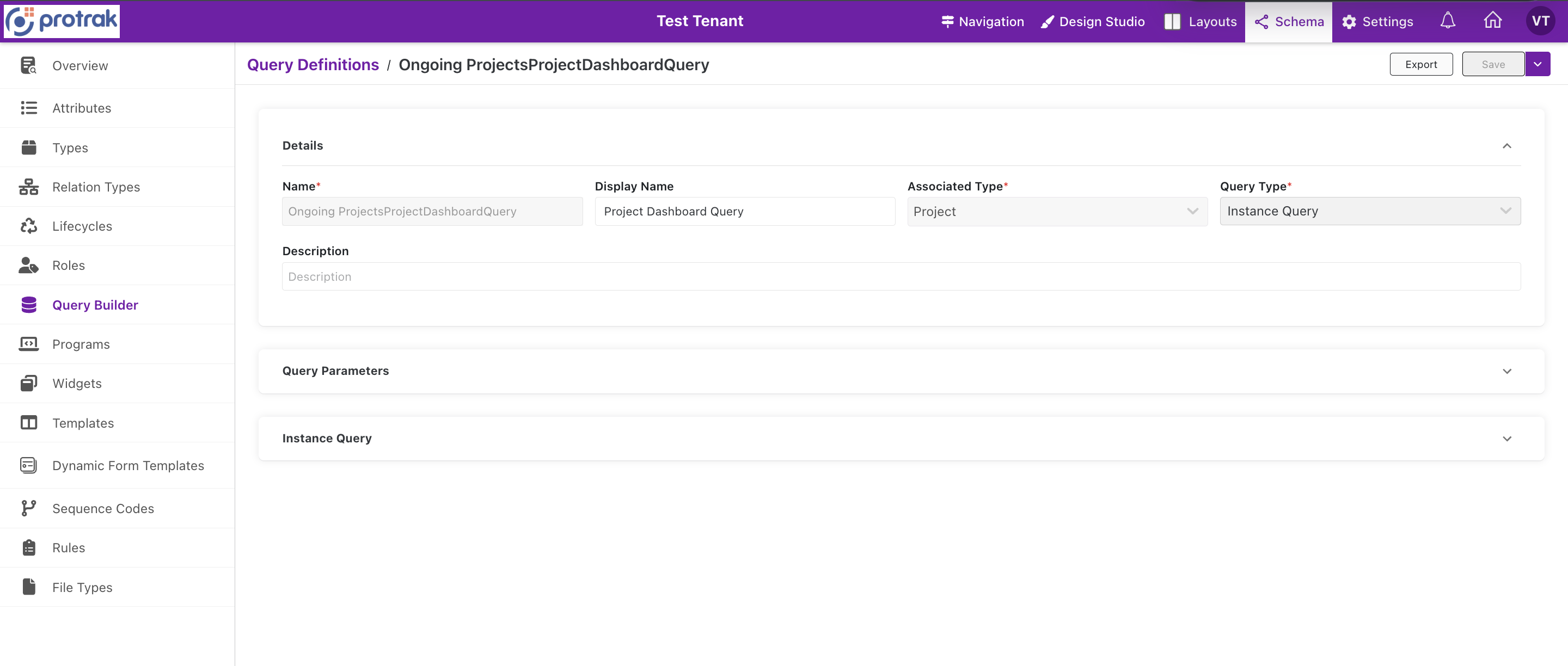 Query Definition Details