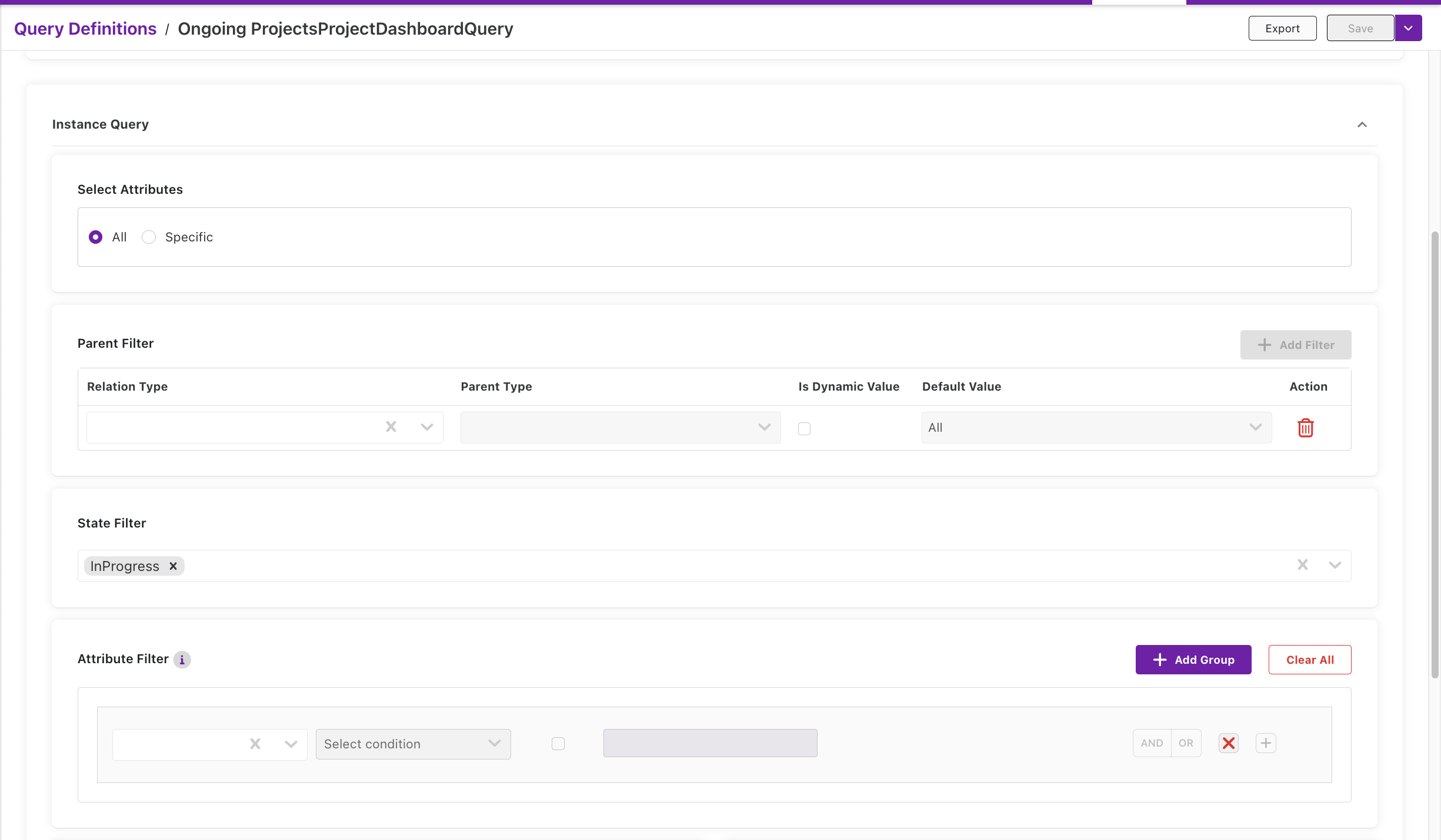Instance Query Filters