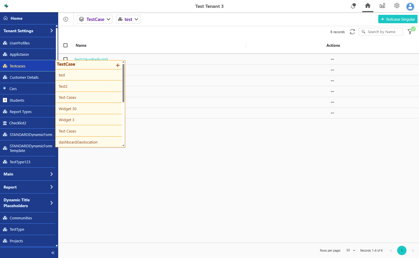 Hover widget menu with configured colors