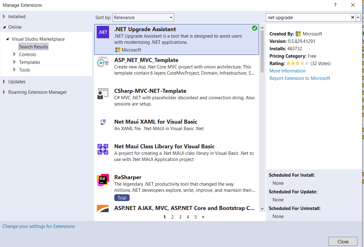 .NET upgrade