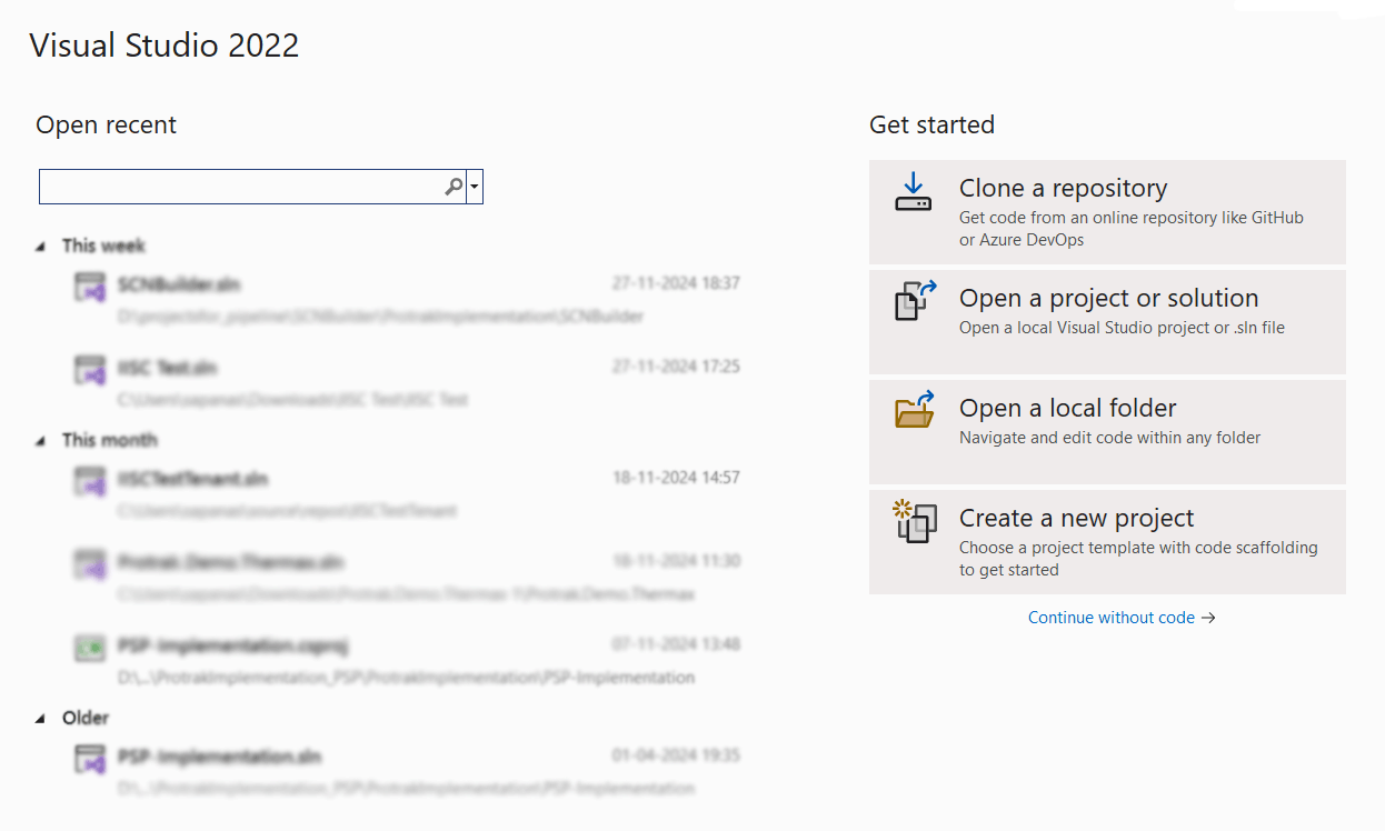 setup for protrak